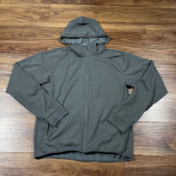 Uniqlo Dry-ex UV Protection Full Zip Hoodie Mens XS Gray Pockets Thumbholes - Picture 1 of 6